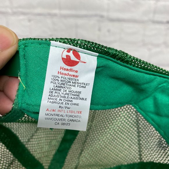 Vintage Trucker Hat Mesh Cap Snapback Green Team Two Family Fun Weekend 1990 90s - Picture 8 of 8